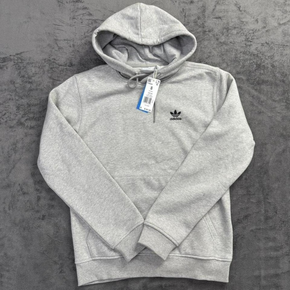 didas Originals Essentials Hoodie NWT Grey Size Small Trefoil Logo
